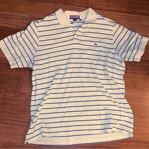 Vineyard Vines Men's Polo with Yellow and Blue Stripes
